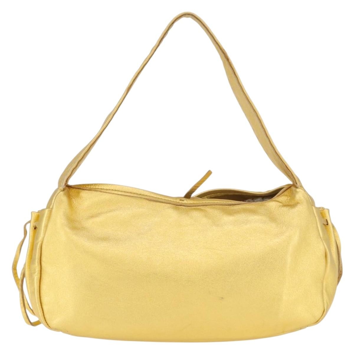 Prada Vintage Shoulder Bag Leather Gold Leather Shoulder Bag Bag