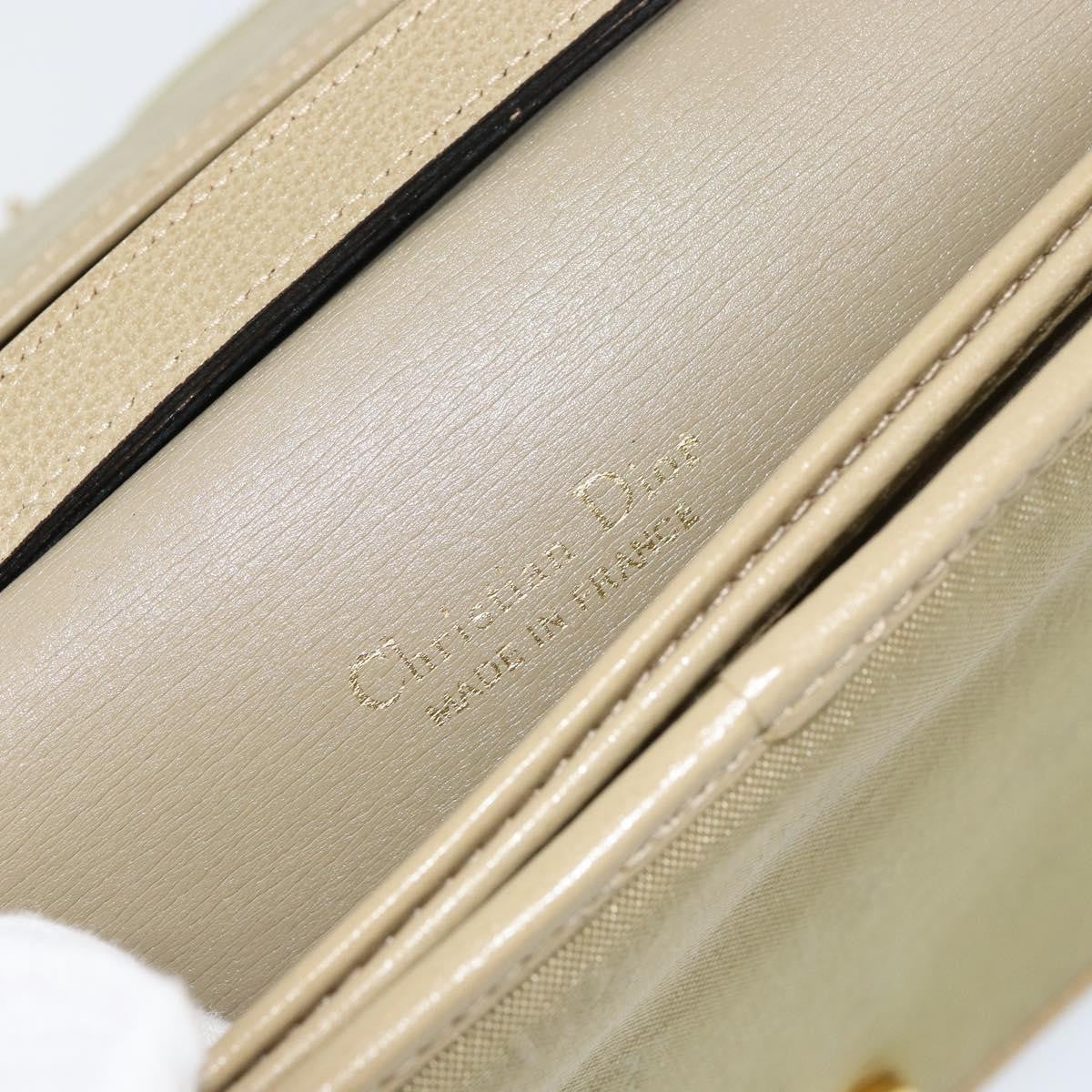 Christian Dior Vintage Shoulder Bag Leather Beige Leather Shoulder Bag Bag (Pre-Owned)