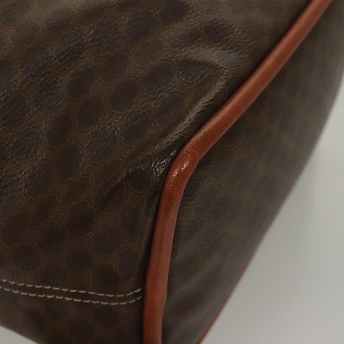 Celine Macadam Handbag Macadam With Leather Brown Canvas Handbag