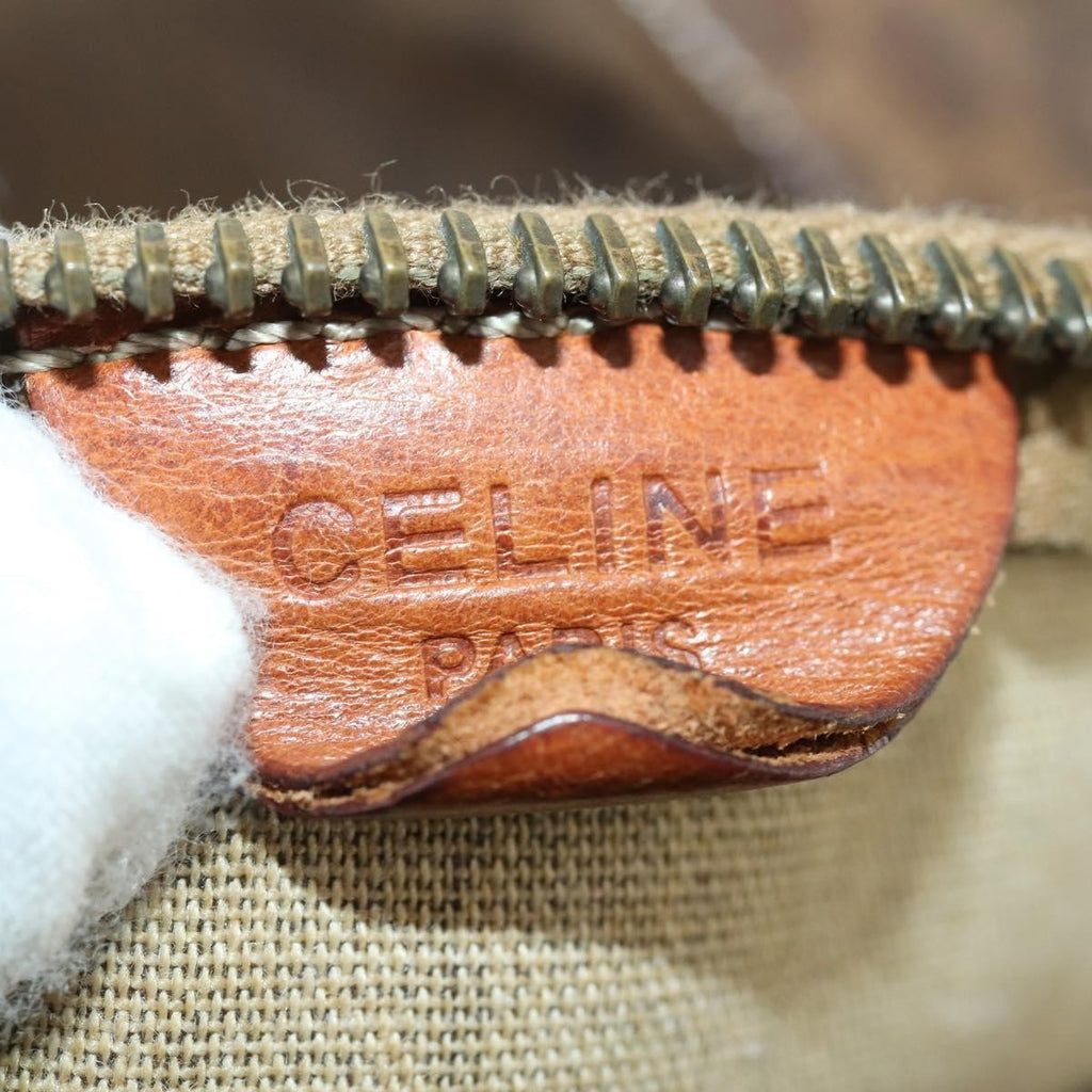 Celine Vintage Macadam Boston Bag Canvas And Leather Brown Canvas Travel Bag Bag