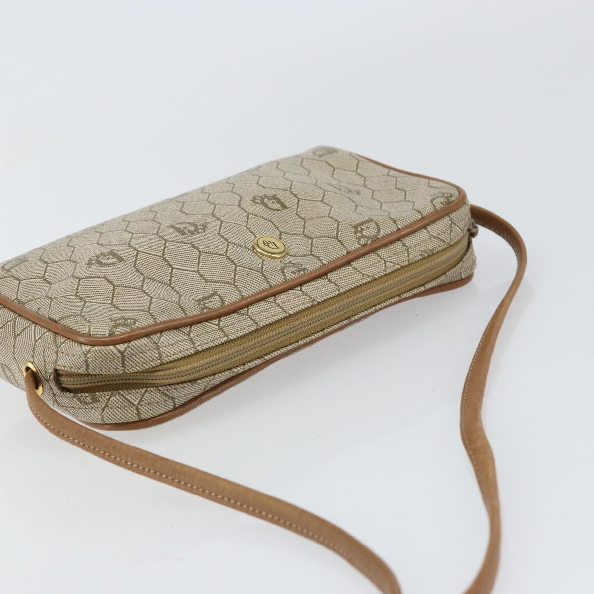 Christian Dior Vintage Honeycomb Shoulder Bag Canvas Beige Canvas Shoulder Bag Bag (Pre-Owned)