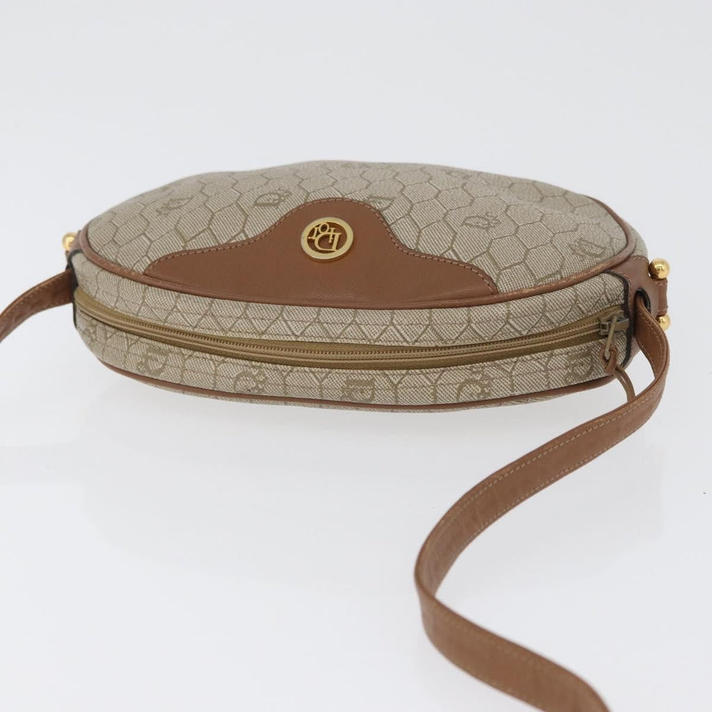 Christian Dior Vintage Honeycomb Shoulder Bag Canvas And Leather Beige Canvas Shoulder Bag Bag (Pre-Owned)