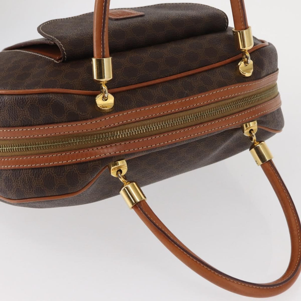 Celine Vintage Macadam Handbag Canvas And Leather Brown Canvas Handbag