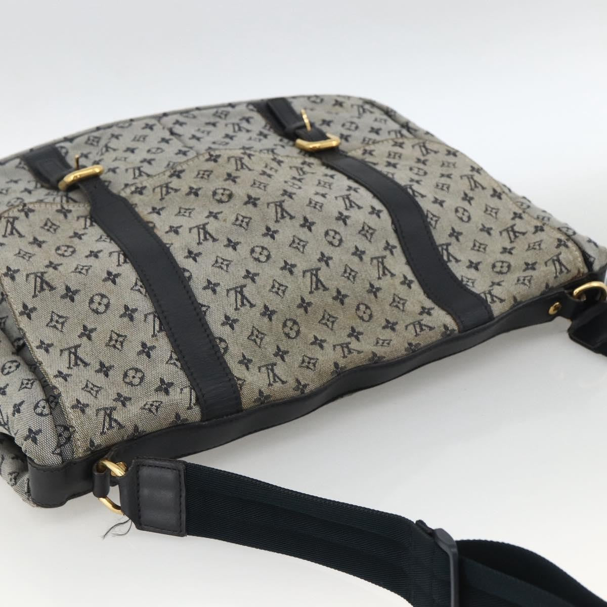 Louis Vuitton Sac Maman Handbag Mini Lin Blue Canvas Shoulder Bag