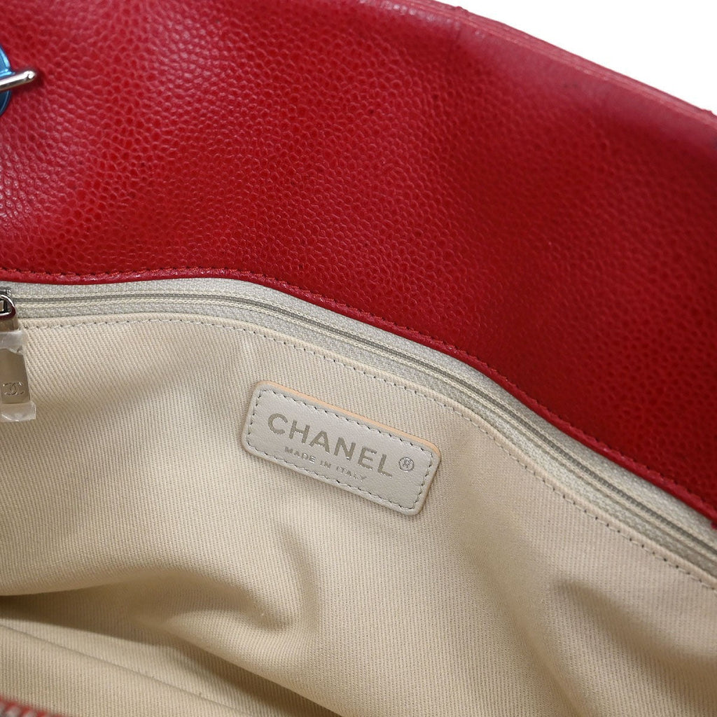 Chanel Timeless Cc Soft Tote Quilted Caviar Red Leather Tote Bag Bag