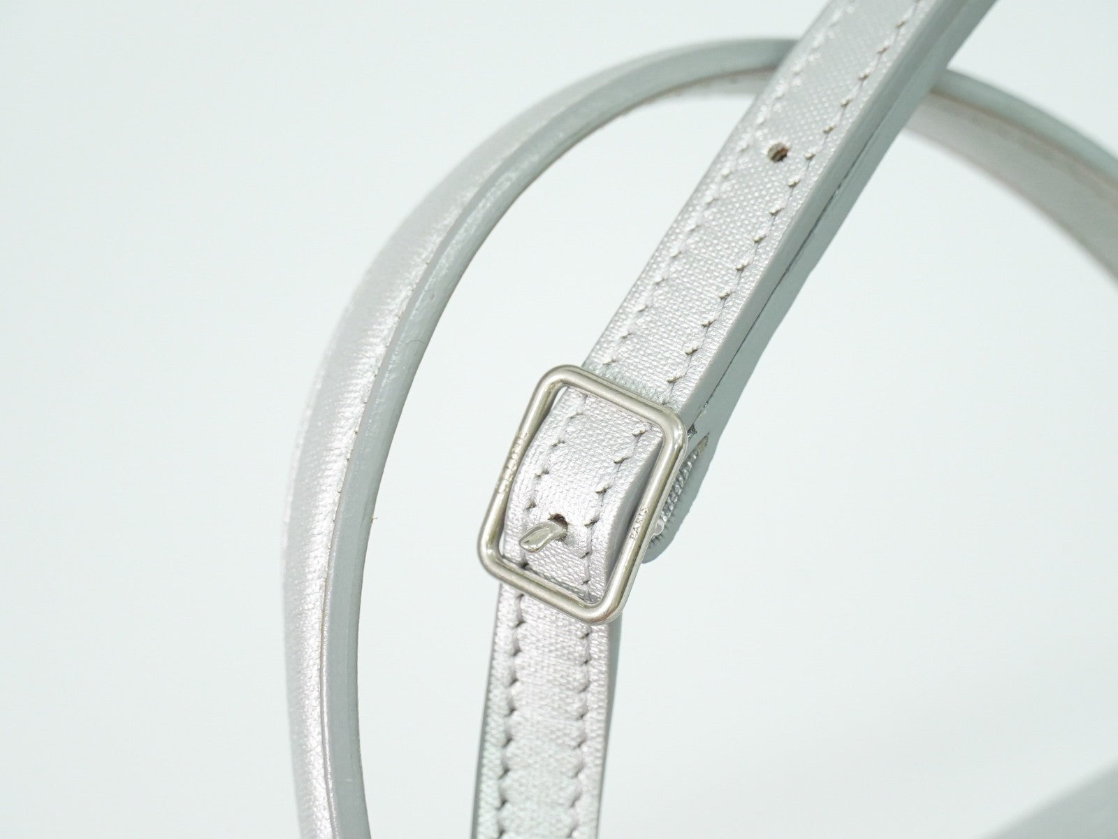 Celine Belt Bag Textured Leather Silver Leather Handbag