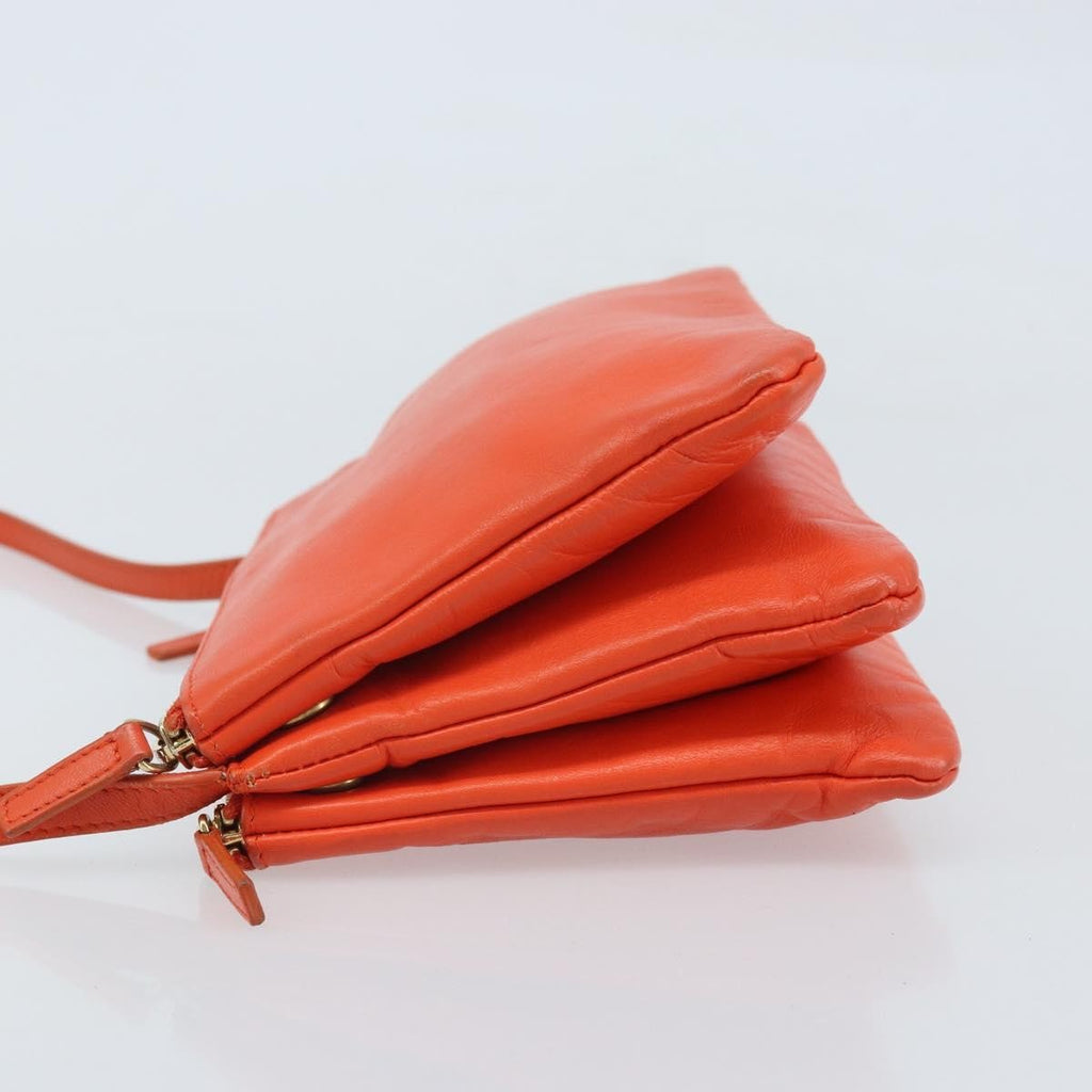 Celine Trio Crossbody Bag Leather Orange Leather Shoulder Bag Bag