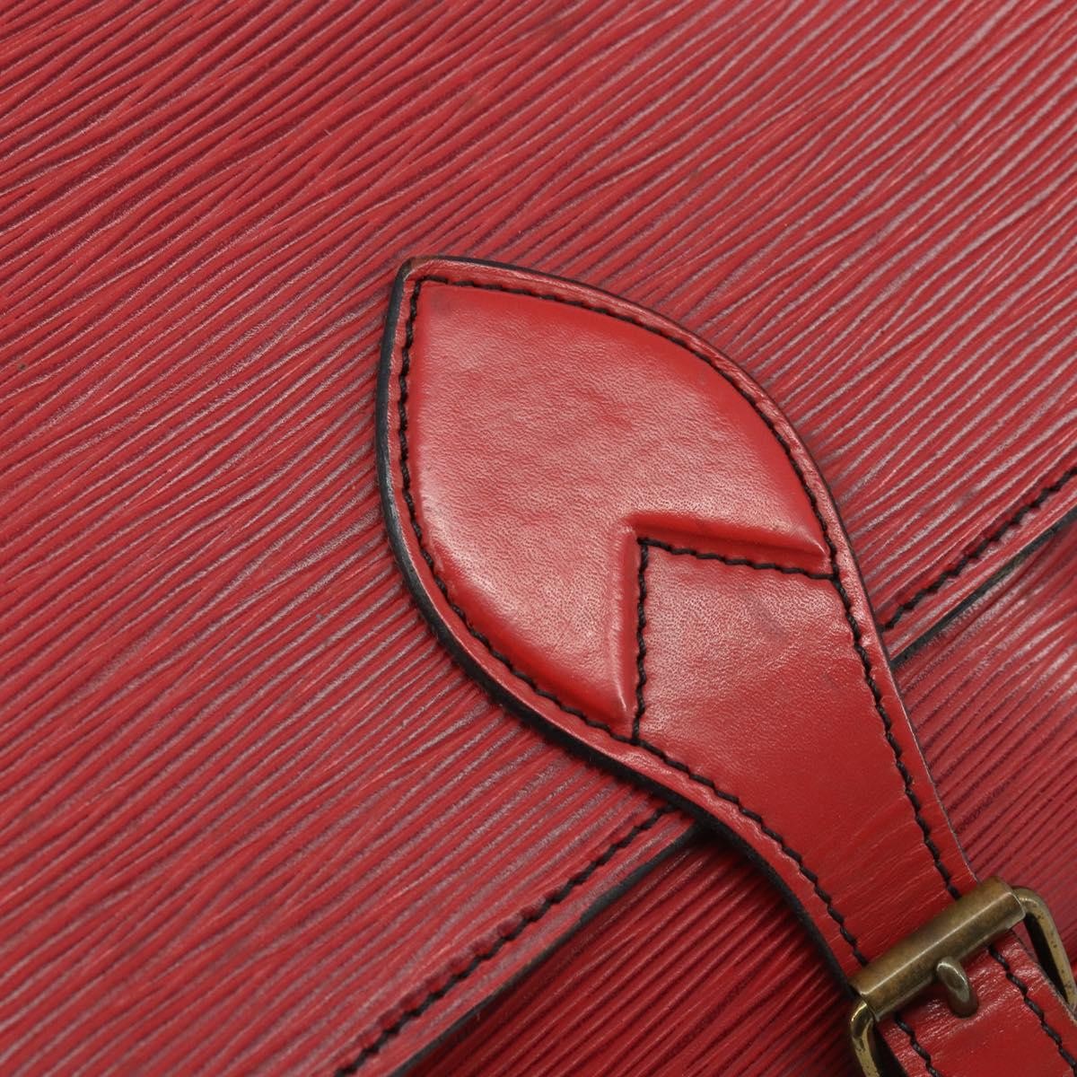 Louis Vuitton Cartouchiere Handbag Epi Leather Red Leather Shoulder Bag