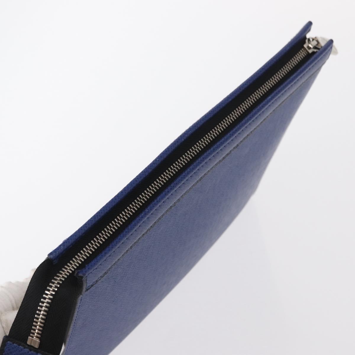 Louis Vuitton Pochette Voyage Taiga Leather Blue Leather Clutche & Pouche Bag