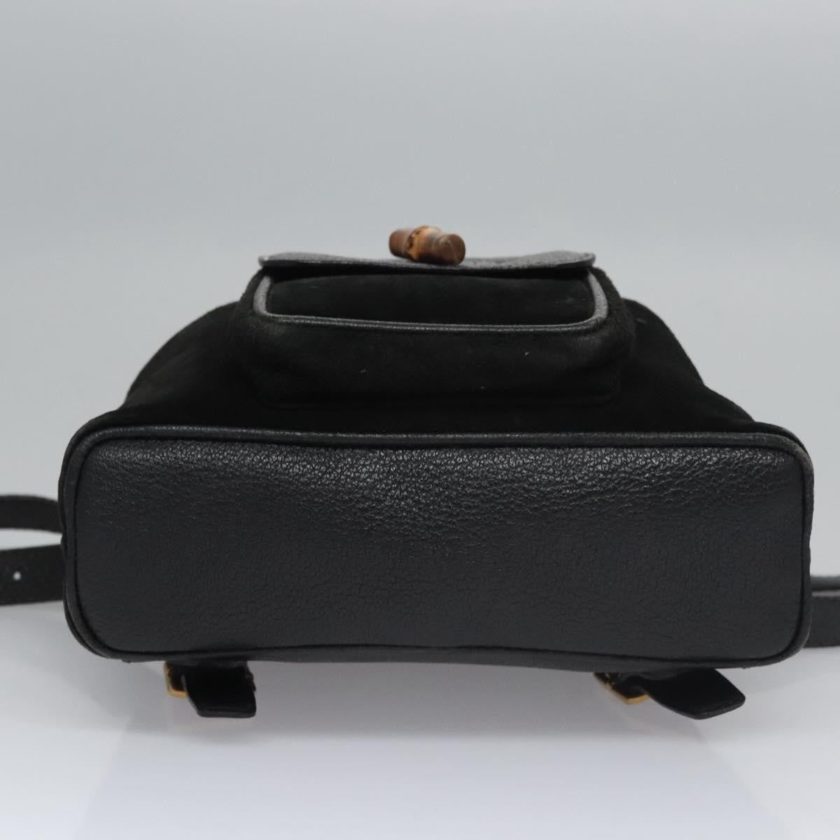 Gucci Gucci Bamboo Backpack Daim Black Suede Backpack Bag (Pre-Owned)