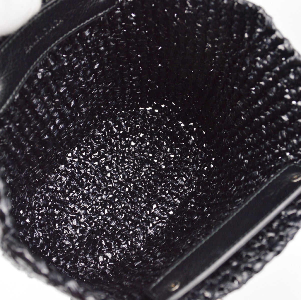 Balenciaga Le Cagole Panier Raffia With Leather Black Leather Tote Bag