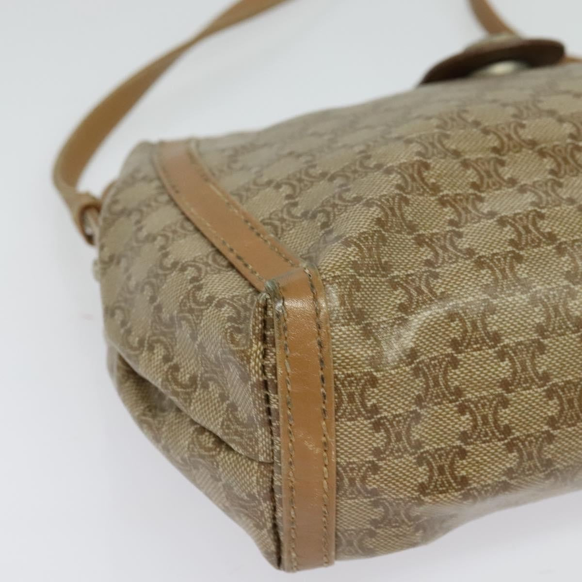 Celine Macadam Shoulder Bag Pvc Leather Beige Pvc Bag
