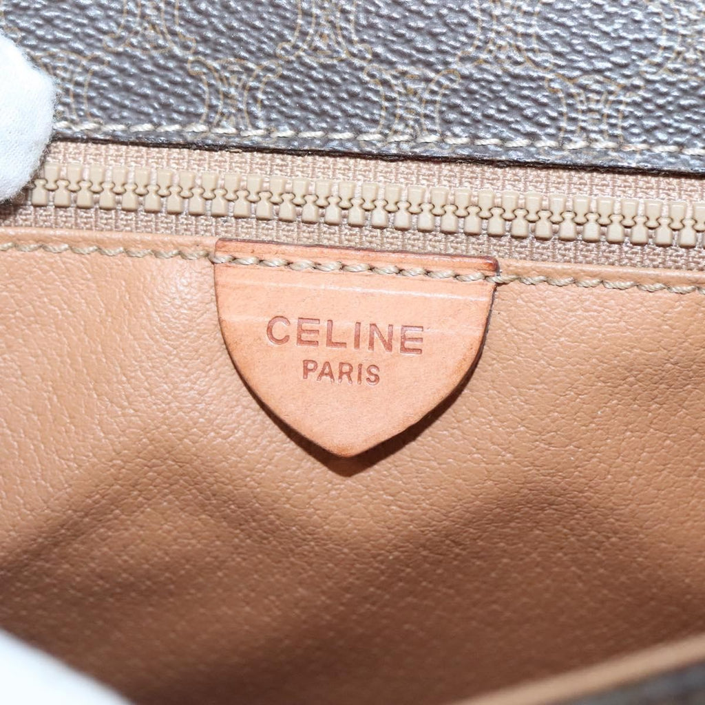Celine Vintage Macadam Shoulder Bag Canvas And Leather Brown Canvas Shoulder Bag Bag