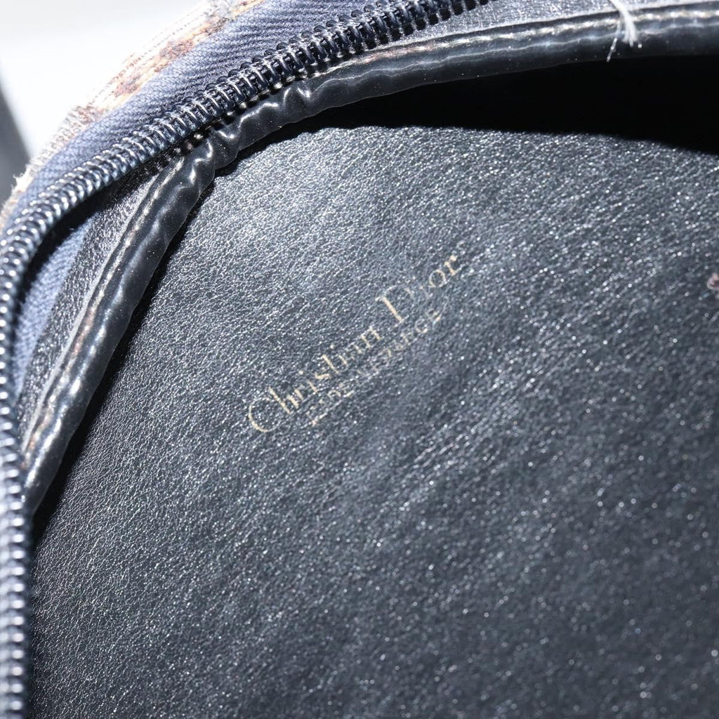 Christian Dior Vintage Cd Trotter Shoulder Bag Canvas Black Canvas Shoulder Bag Bag (Pre-Owned)