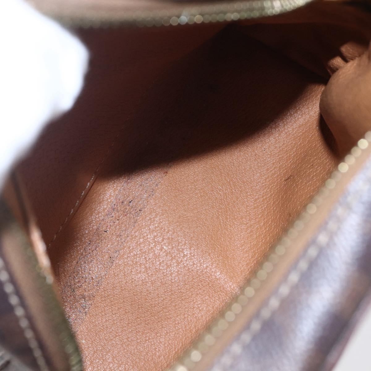 Celine Vintage Macadam Shoulder Bag Canvas And Leather Brown Canvas Shoulder Bag Bag