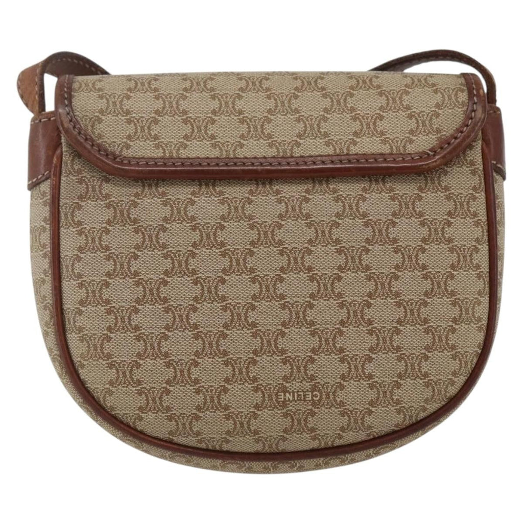 Celine Vintage Macadam Shoulder Bag Canvas And Leather Beige Pvc Shoulder Bag Bag