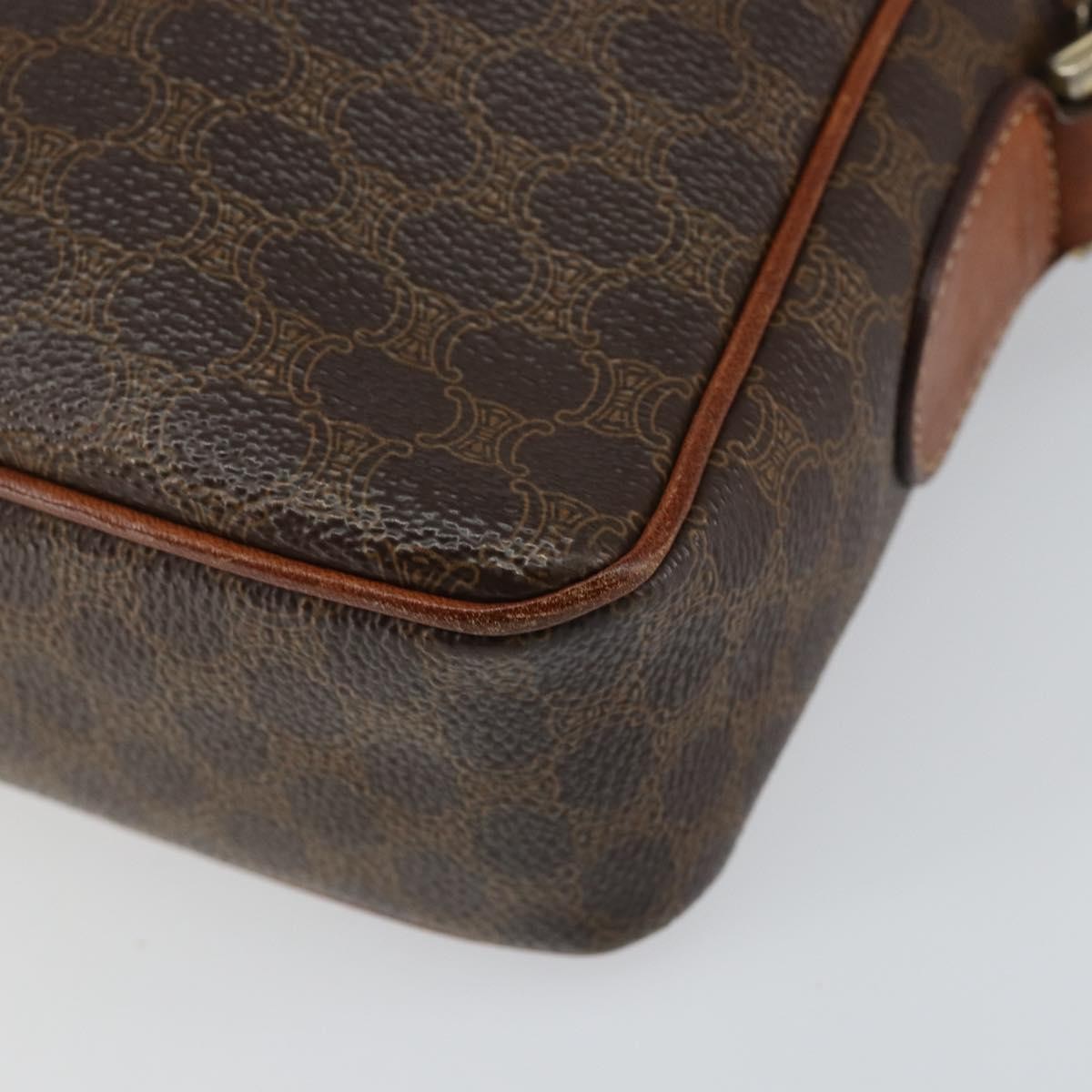 Celine Vintage Macadam Shoulder Bag Canvas And Leather Brown Canvas Shoulder Bag Bag