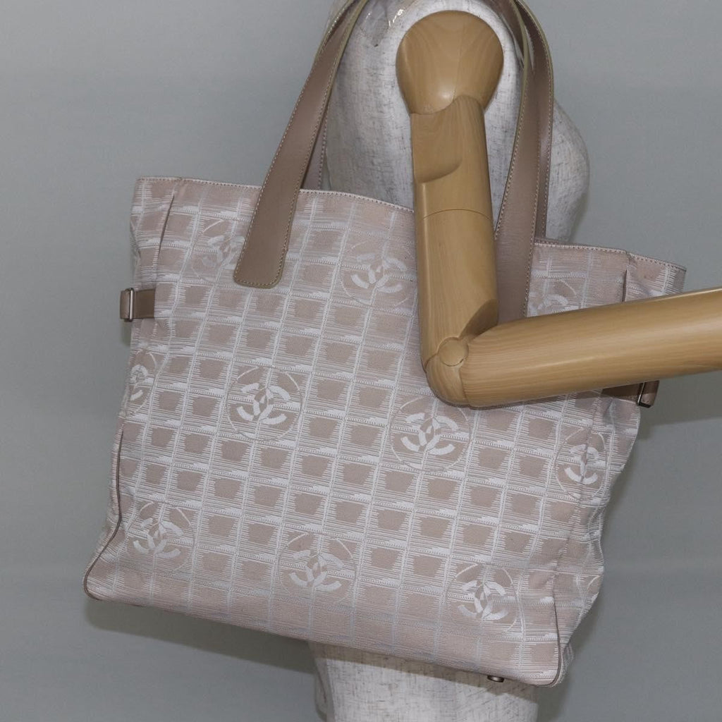 Chanel Travel Line Tote Nylon Pink Canvas Bag