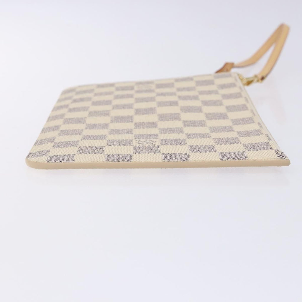 Louis Vuitton Neverfull Pochette Damier White Canvas Bag