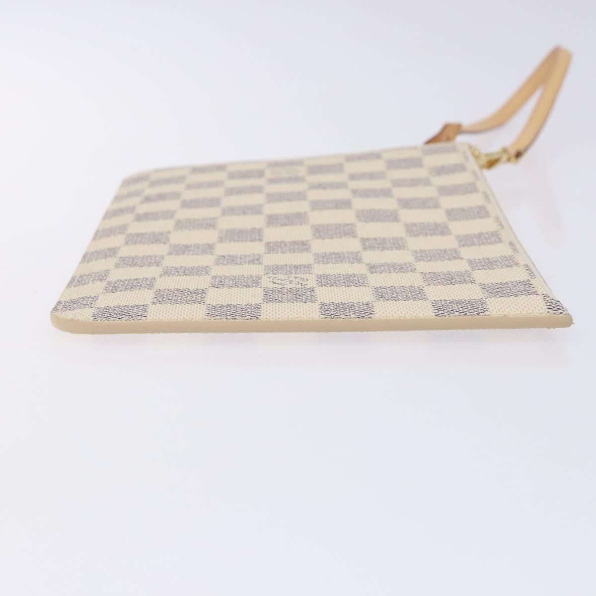 Louis Vuitton Neverfull Pochette Damier White Canvas Bag