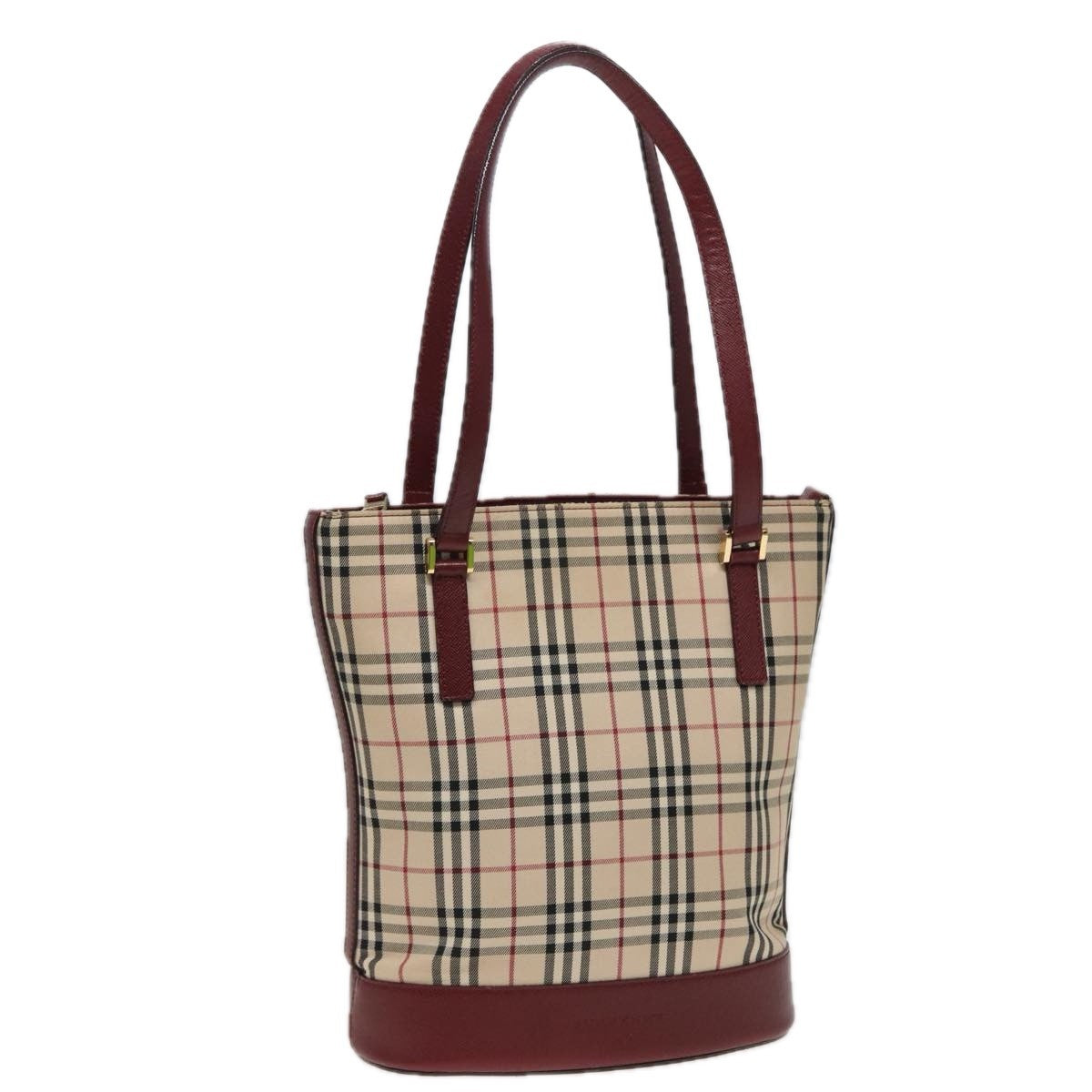 Burberry Nova Check Tote Canvas And Leather Beige Canvas Tote Bag