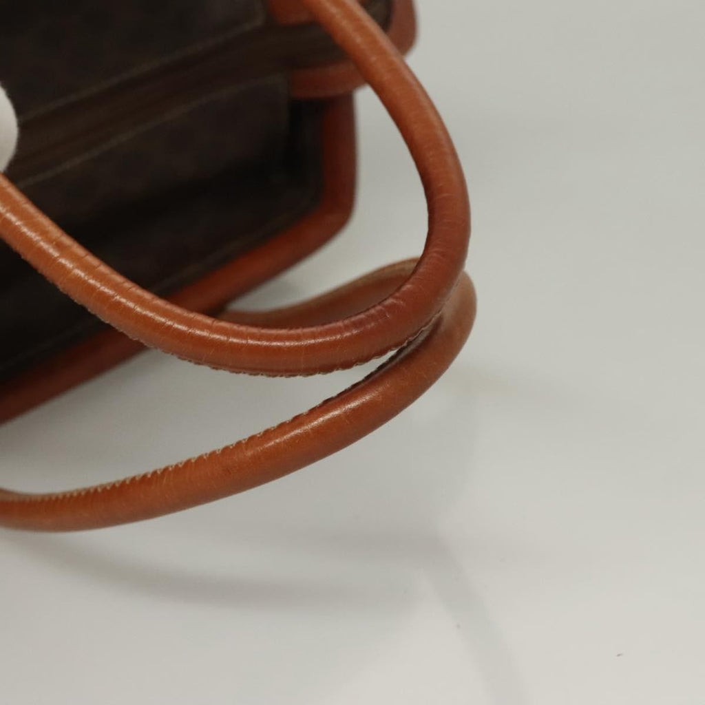 Celine Macadam Handbag Macadam With Leather Brown Canvas Handbag