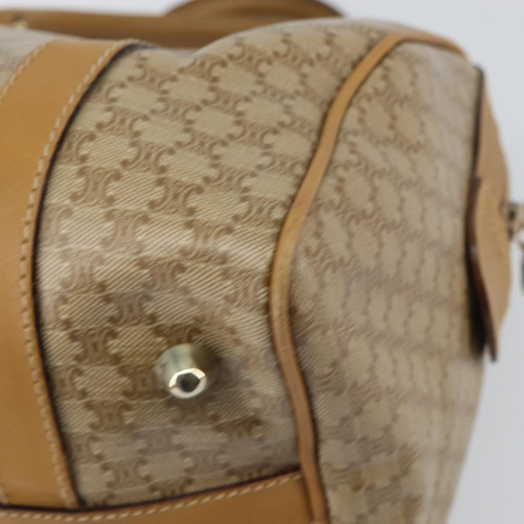 Celine Vintage Macadam Handbag Canvas And Leather Beige Canvas Handbag