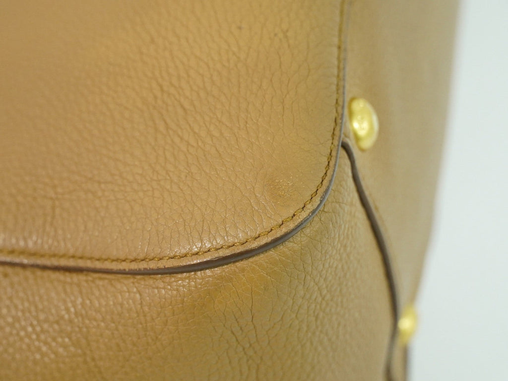 Prada Vintage Handbag Leather Beige Leather Handbag