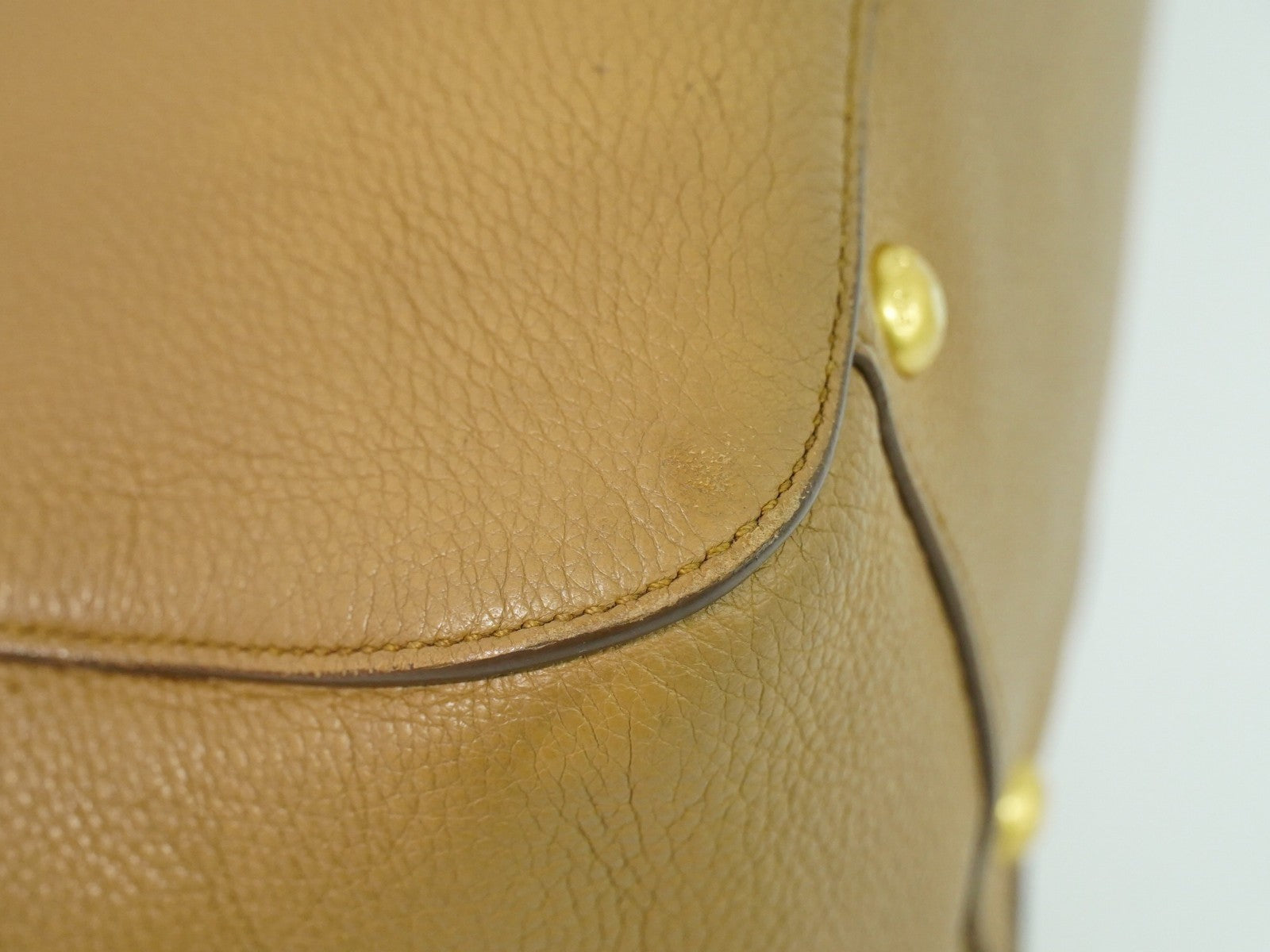 Prada Vintage Handbag Leather Beige Leather Handbag