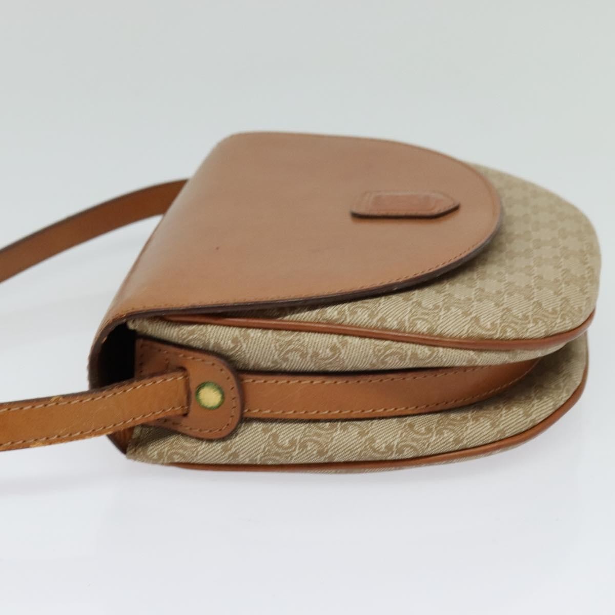 Celine Macadam Shoulder Bag Pvc Leather Beige Canvas Bag