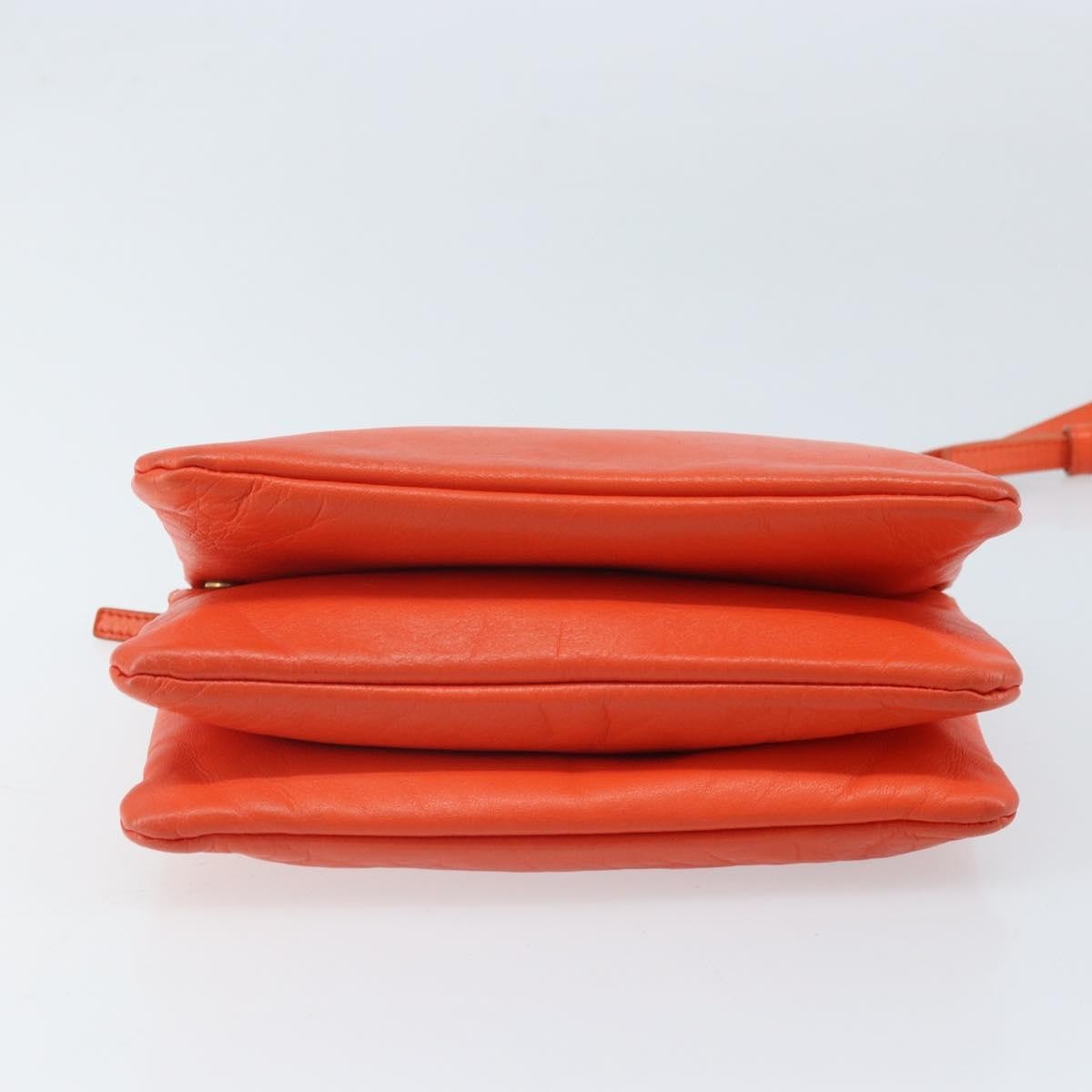 Celine Trio Crossbody Bag Leather Orange Leather Shoulder Bag Bag