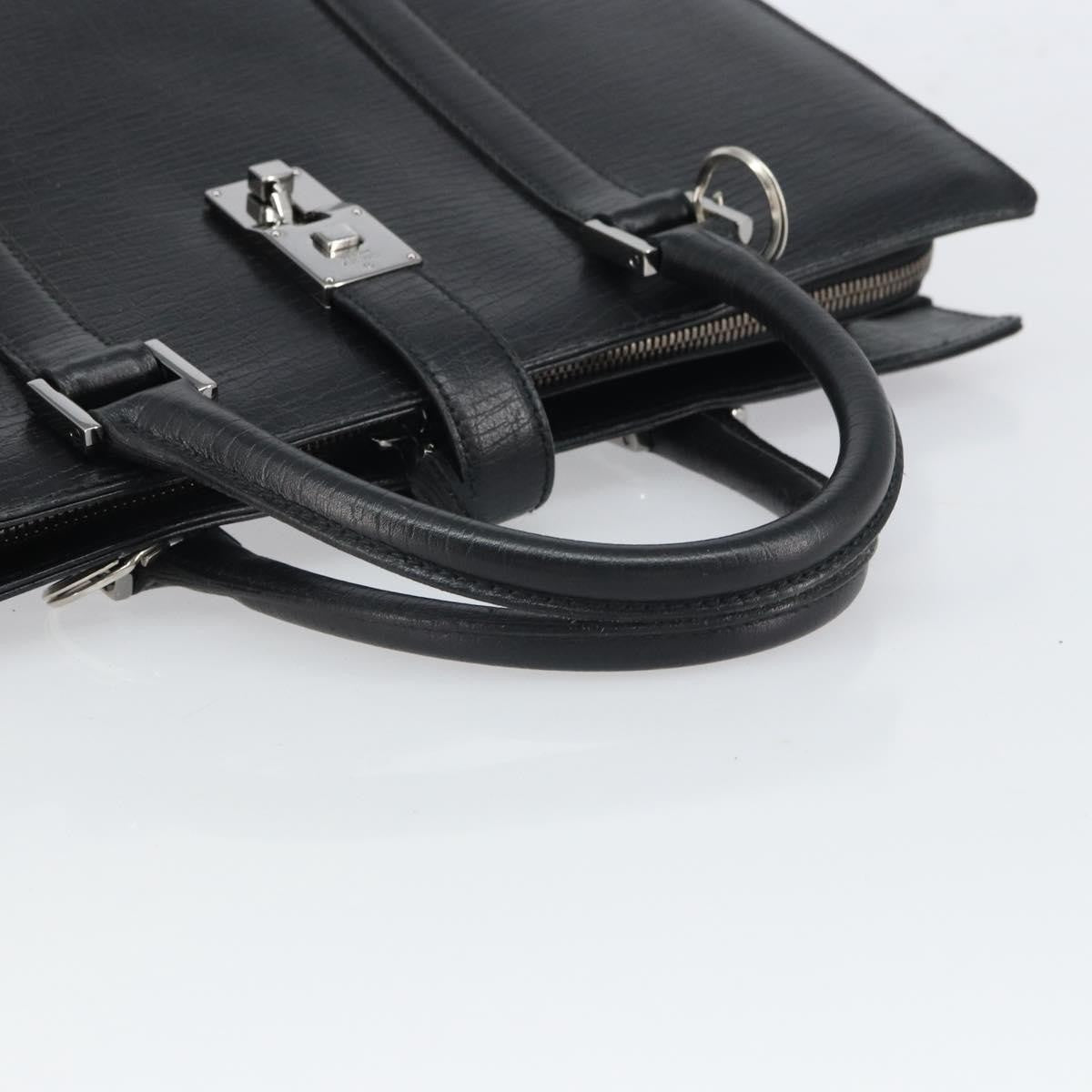 Gucci Vintage Handbag Leather Black Leather Handbag (Pre-Owned)