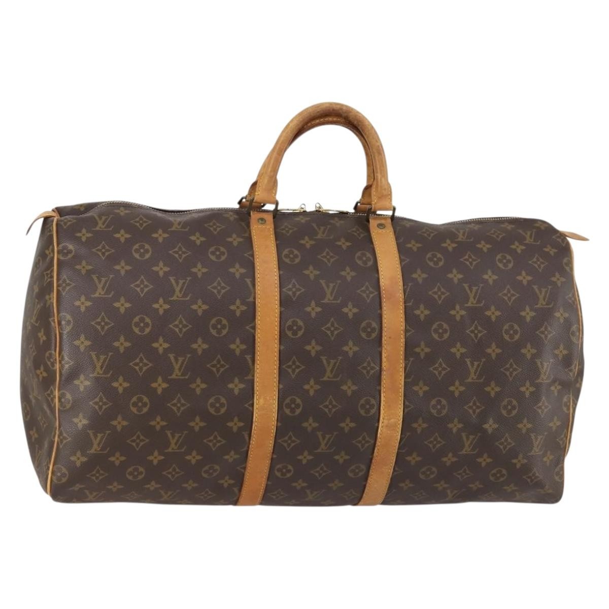 Louis Vuitton Keepall Bag Monogram Canvas Brown Canvas Travel Bag