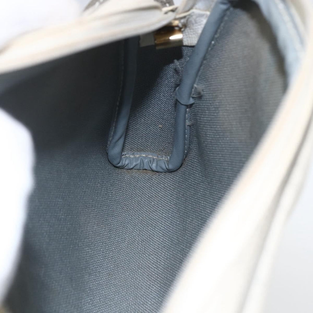 Christian Dior Vintage Honeycomb Shoulder Bag Canvas And Leather White Canvas Shoulder Bag Bag (Pre-Owned)