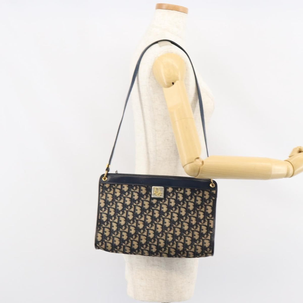 Christian Dior Vintage Trotter Shoulder Bag Canvas Navy Canvas Shoulder Bag Bag (Pre-Owned)