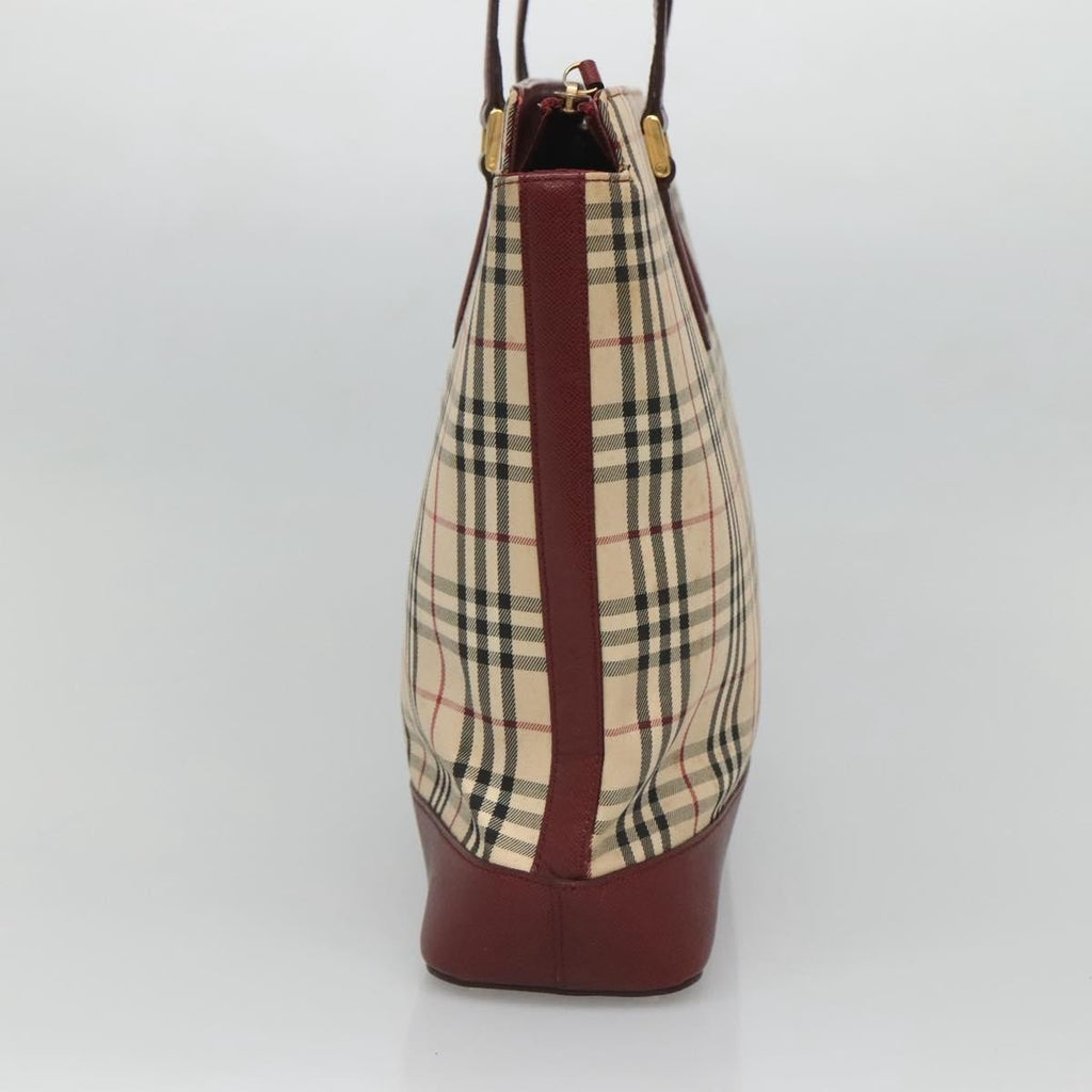 Burberry Nova Check Tote Canvas And Leather Beige Canvas Tote Bag