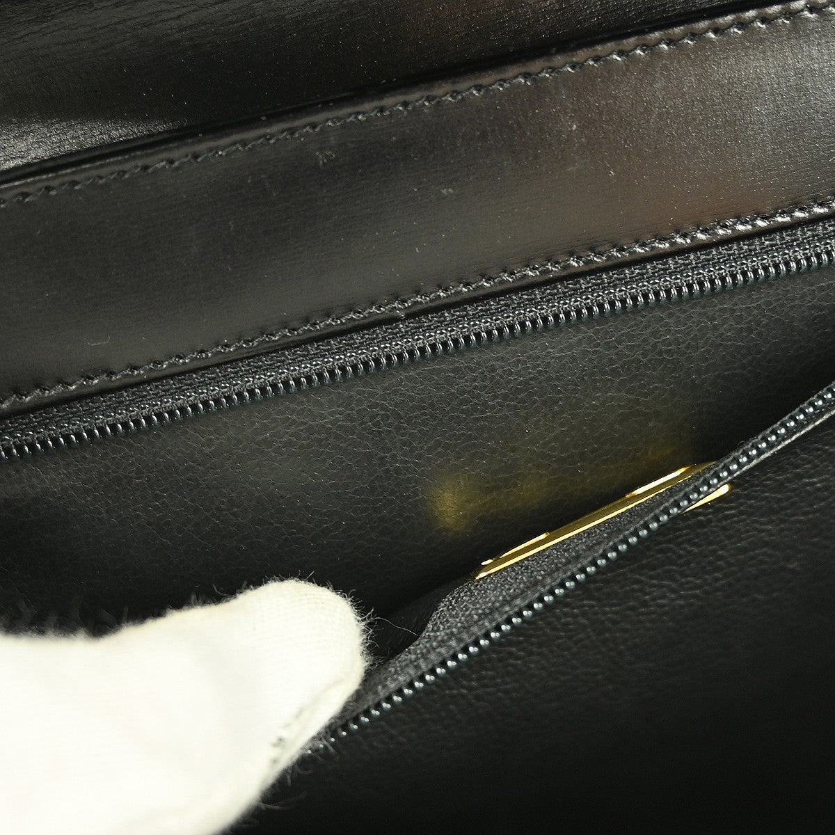Christian Dior Vintage Handbag Leather Black Leather Handbag (Pre-Owned)