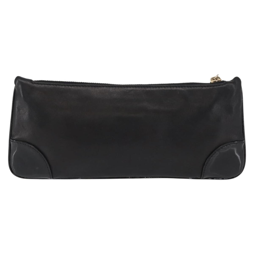 Chanel Camellia Clutch Bag Leather Black Leather Clutche & Pouche Bag