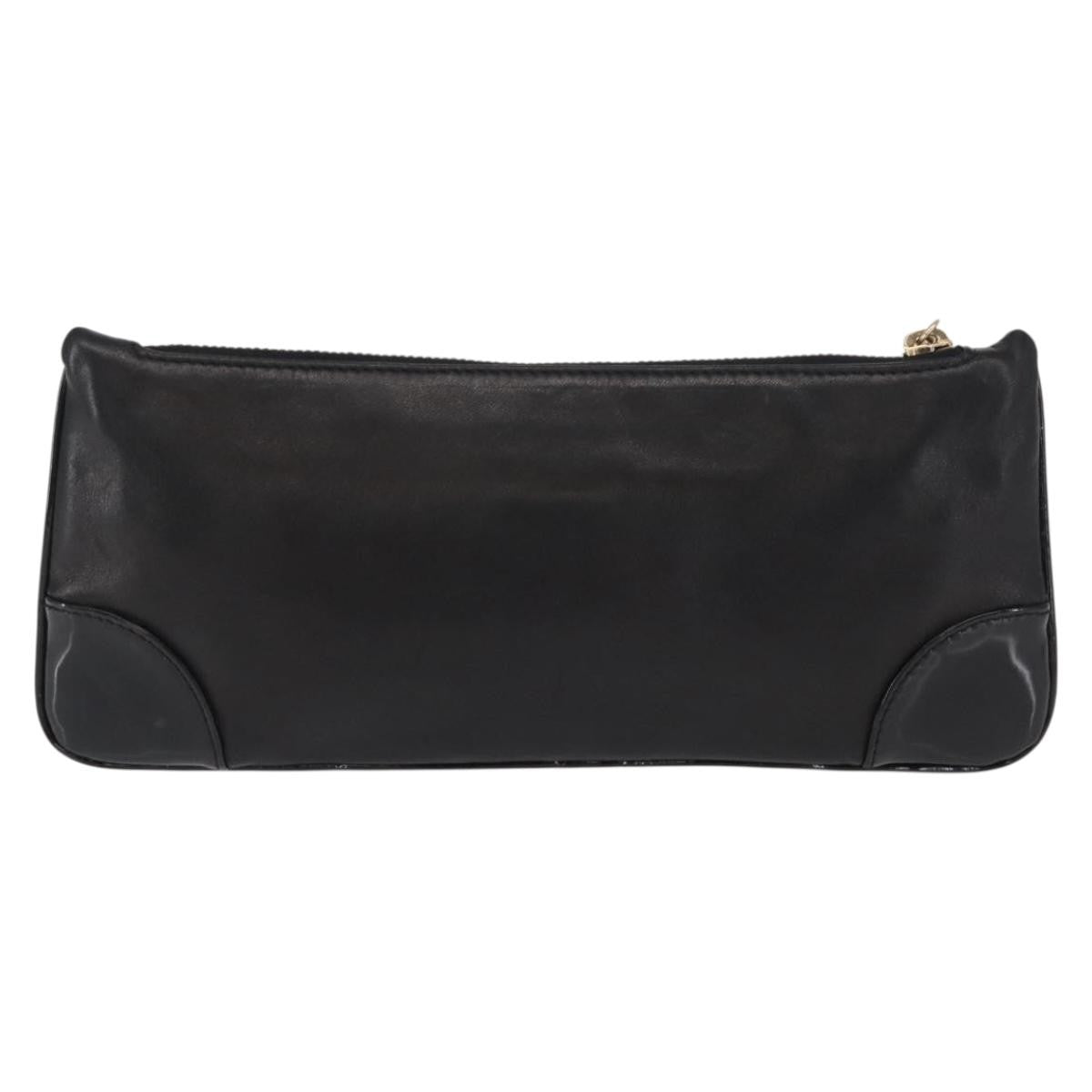 Chanel Camellia Clutch Bag Leather Black Leather Clutche & Pouche Bag