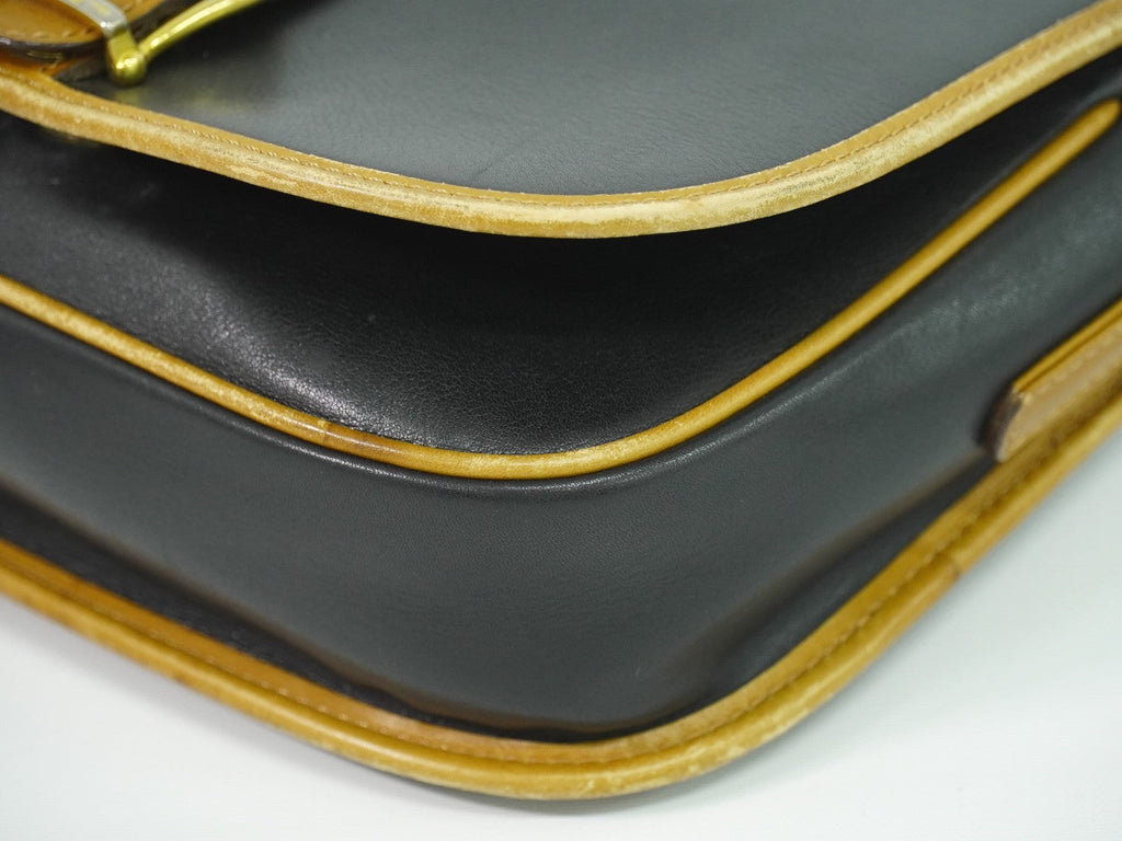 Celine Vintage Shoulder Bag Leather Black Leather Shoulder Bag Bag