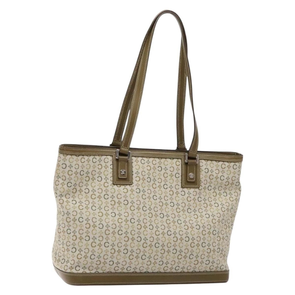 Celine Vintage Macadam Shoulder Bag Canvas Khaki Canvas Bag