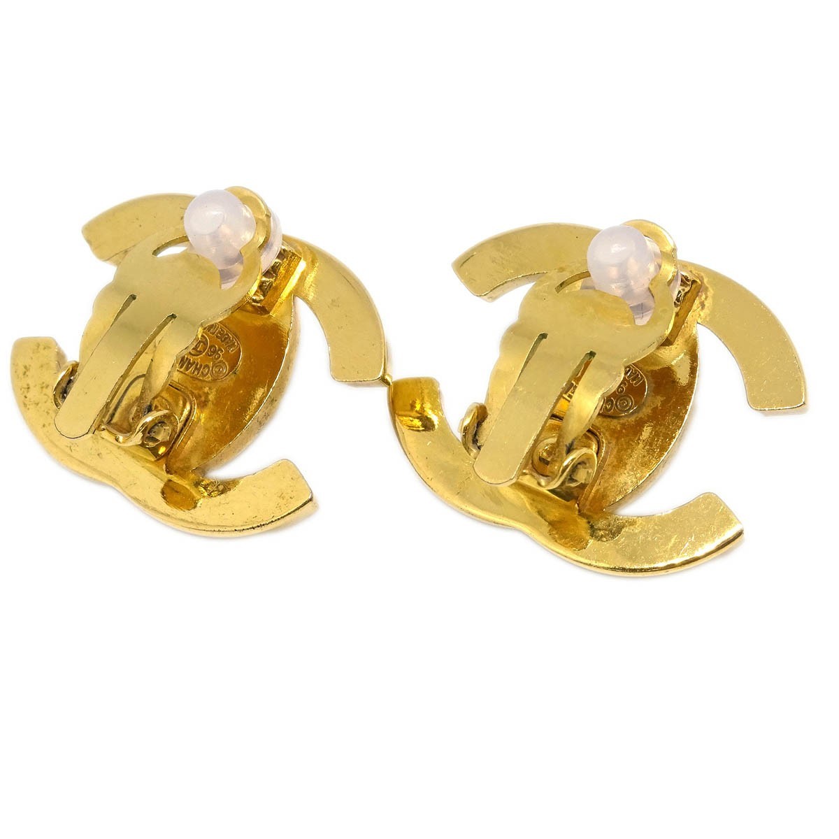 Chanel Cc Turnlock Clip-On Earrings Metal Gold Gold_Plated Earrings Jewelry