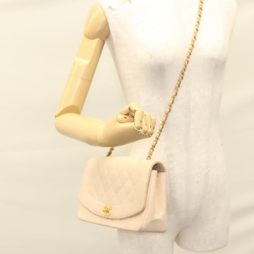 Chanel Vintage Diana Flap Bag Quilted Canvas Pink Canvas Shoulder Bag Bag