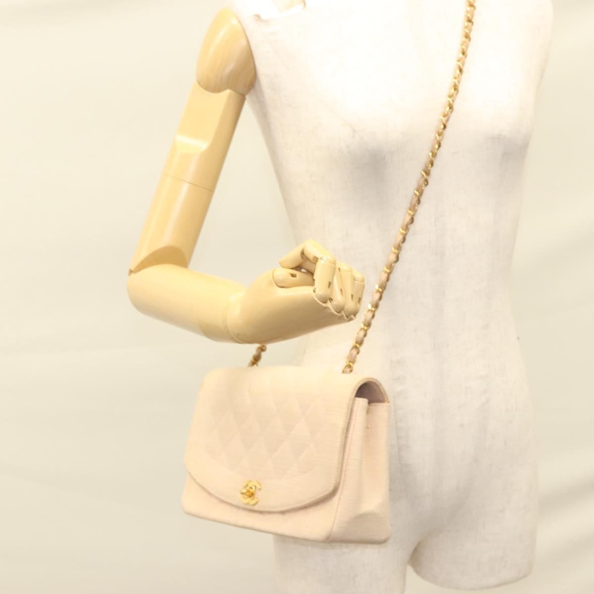 Chanel Vintage Diana Flap Bag Quilted Canvas Pink Canvas Shoulder Bag Bag