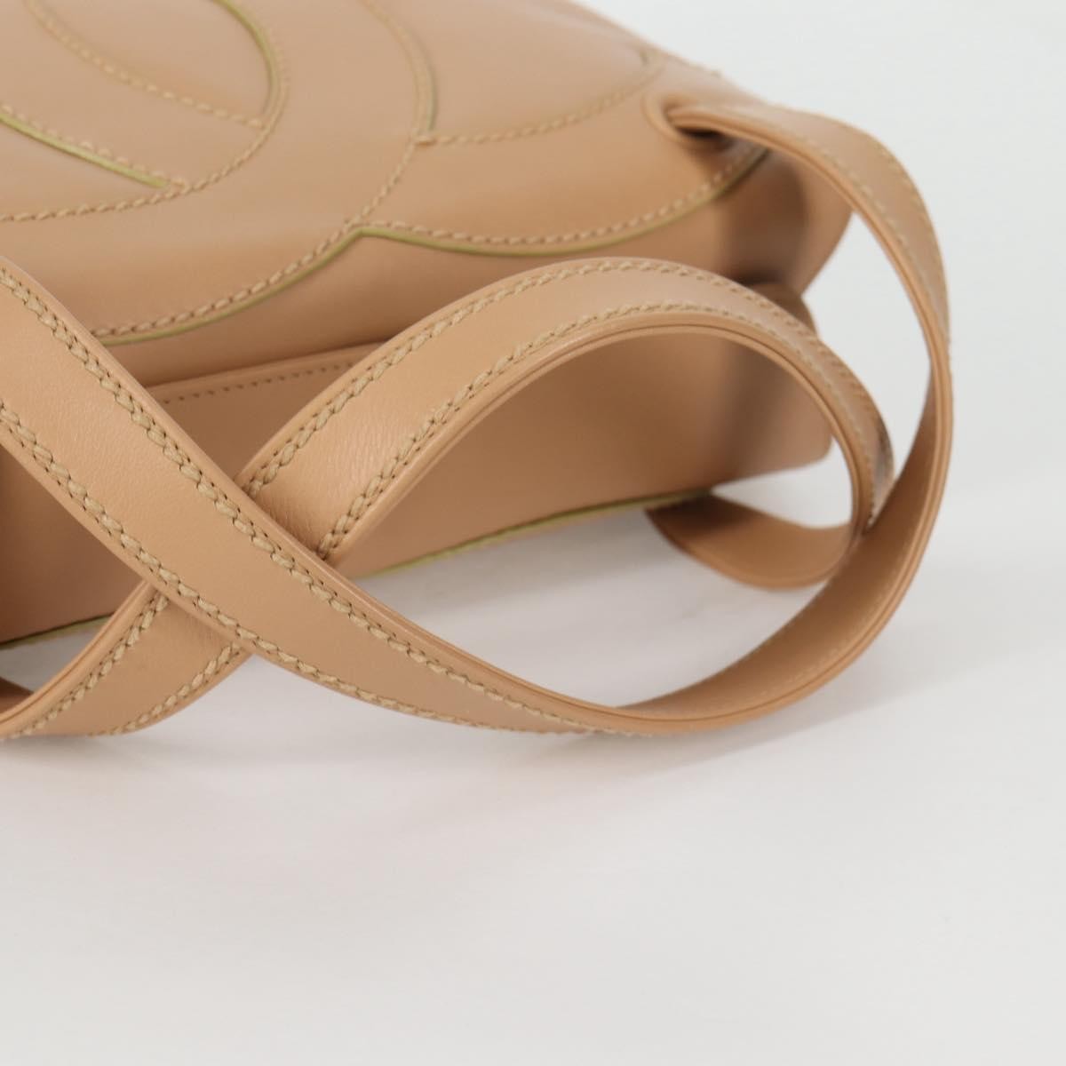 Chanel Cc Stitch Tote Lambskin Beige Leather Bag