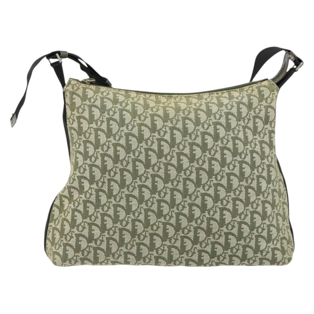 Christian Dior Vintage Trotter Shoulder Bag Canvas Green Canvas Shoulder Bag Bag (Pre-Owned)
