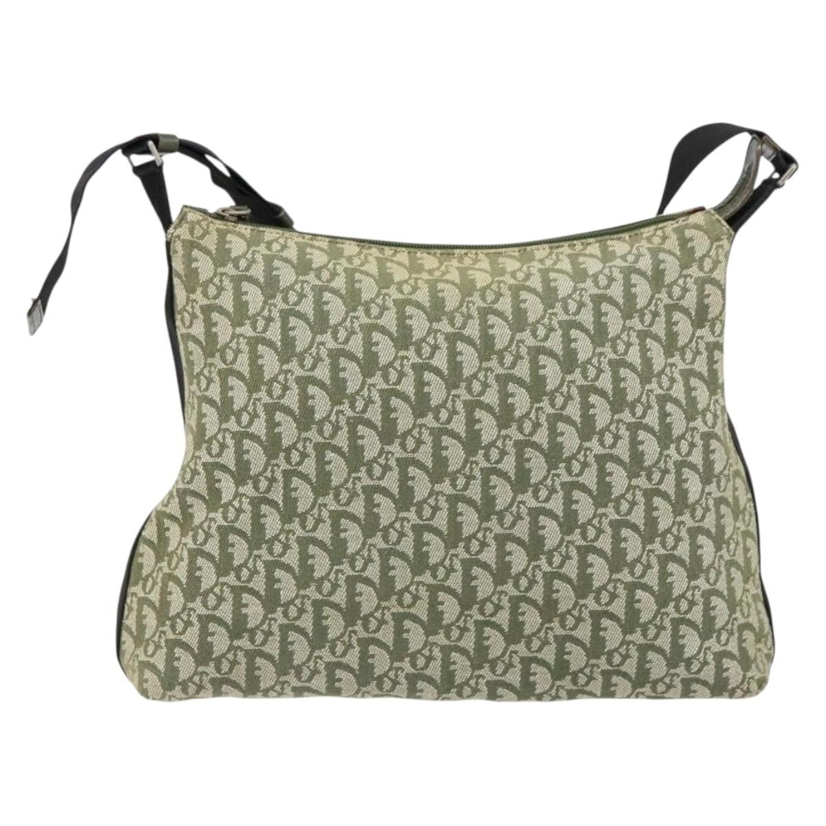 Christian Dior Vintage Trotter Shoulder Bag Canvas Green Canvas Shoulder Bag Bag (Pre-Owned)