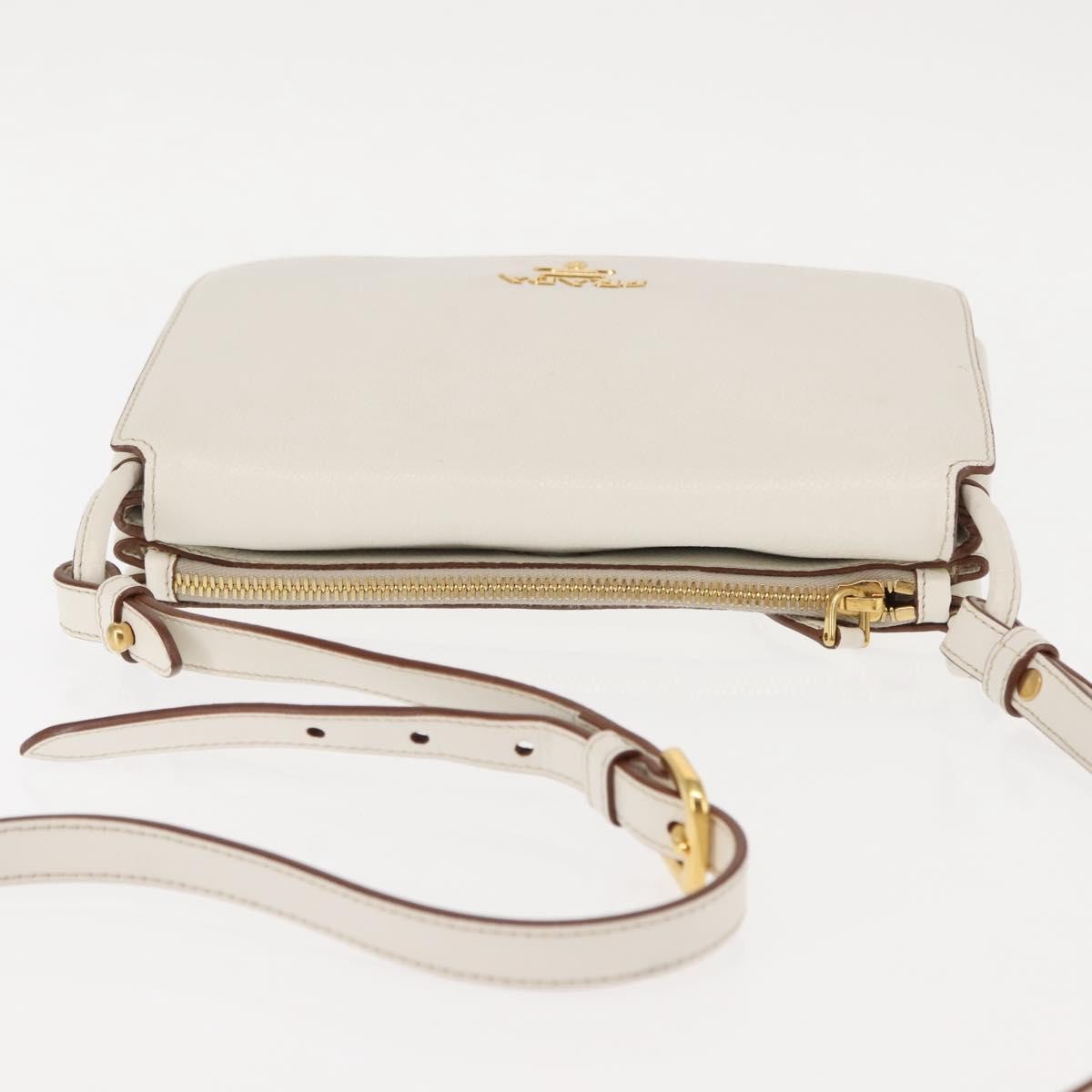 Prada Flap Crossbody Bag Vitello Daino White Leather Shoulder Bag Bag