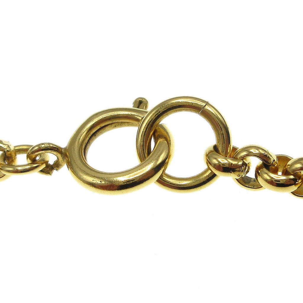 Chanel Cc Heart Pendant Necklace Metal Gold Gold_Plated Necklace Jewelry