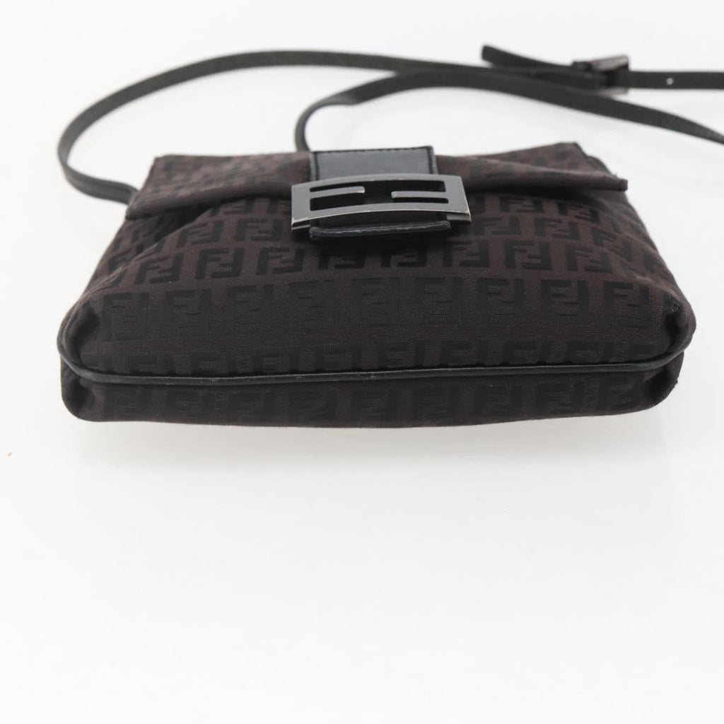 Fendi Vintage Flap Crossbody Bag Zucchino Canvas Brown Canvas Shoulder Bag Bag